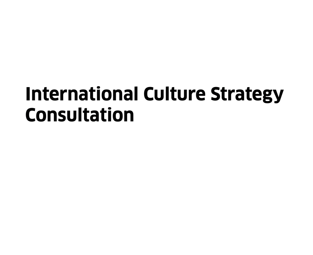 Text reading: "International Culture Strategy Consultation"